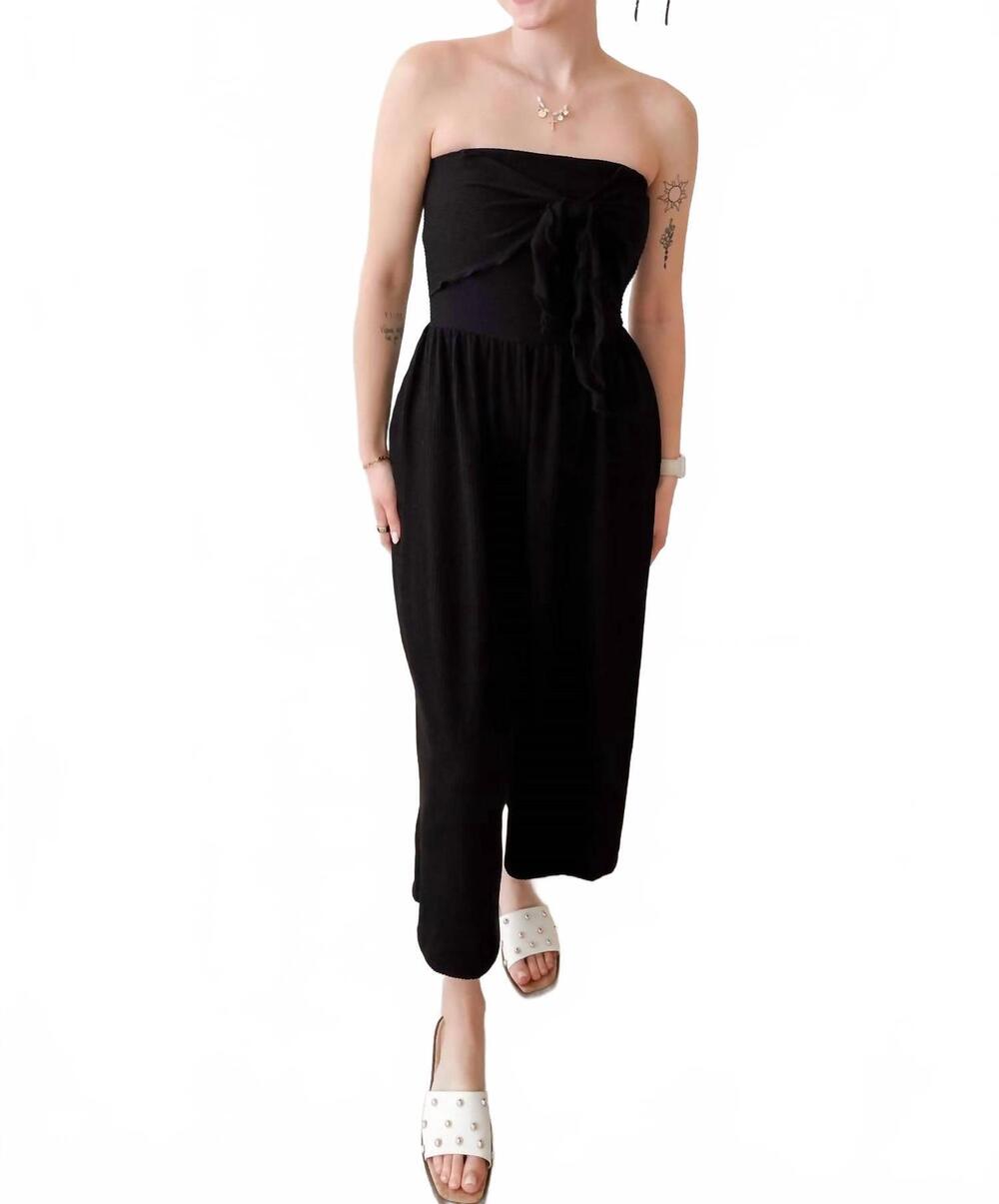 NEW CHARLOTTE AVERY monica urban rib jumpsuit in black